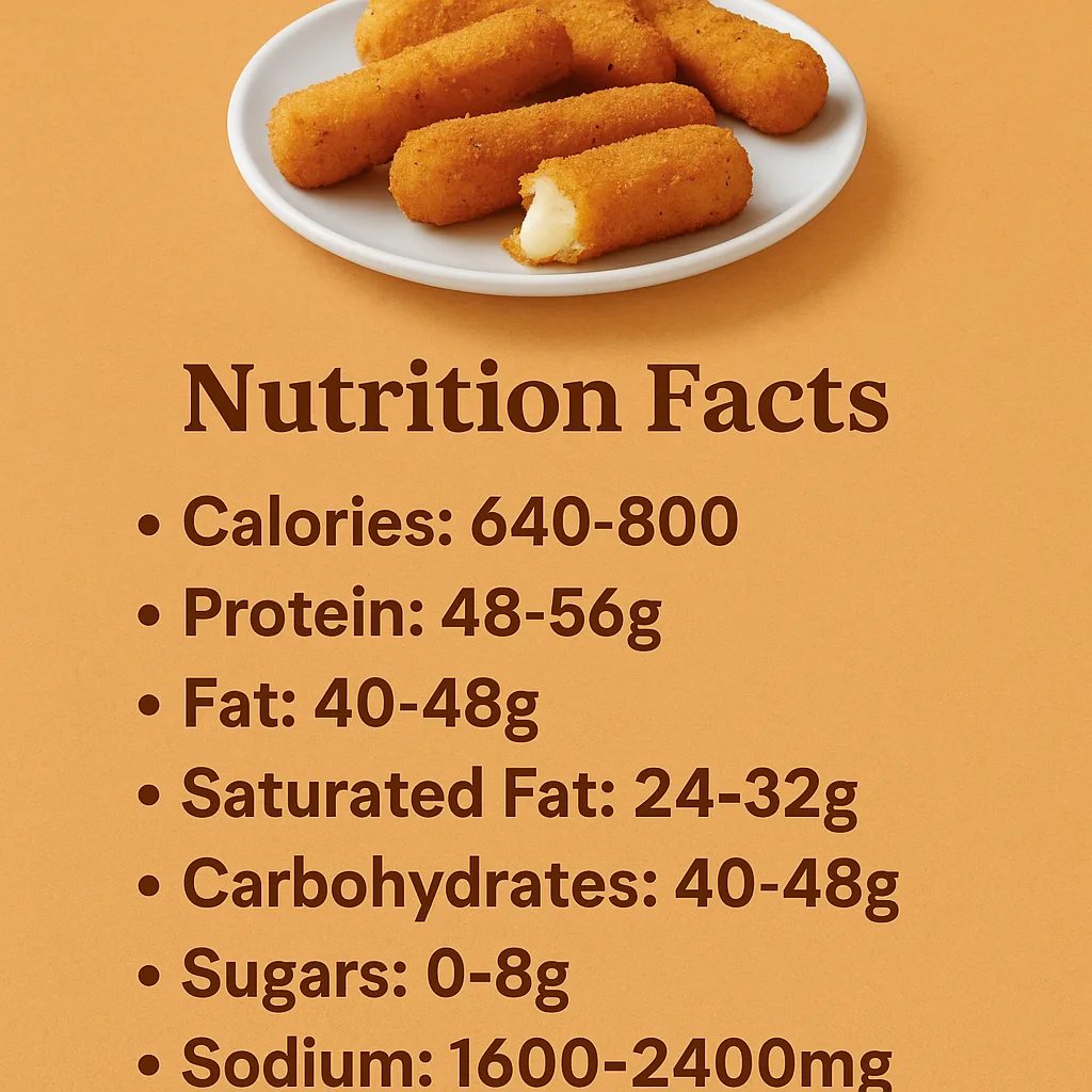 Nutritional values of the Mozzarella sticks in air fryer